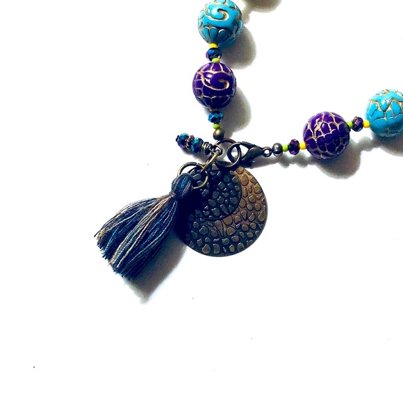 Mardi Gras Party Gras Handmade Tassle Bracelet by McGlamorous - Picture 3 of 12